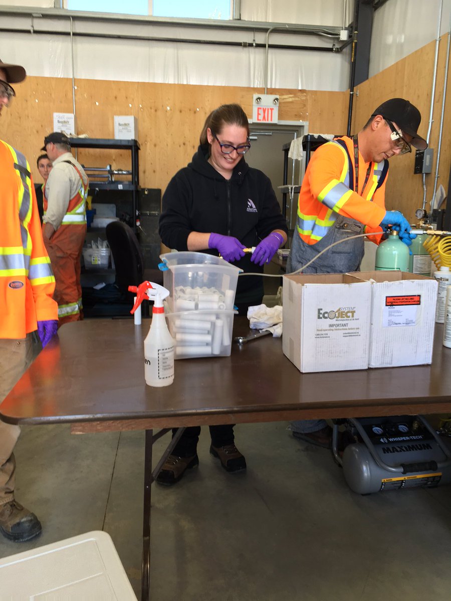 ArborCareCanada's tweet photo. Our crews got trained on TreeAzin today in lethbridge. Very excited about using this @BioForestTech product! #yyc https://t.co/KcXvhv1lWW
