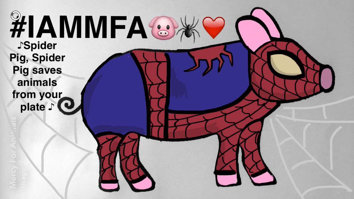 death_metal_nat's tweet photo. 🐷🕷❤️ My snap art I submitted to @MercyForAnimals #IAMMFA https://t.co/tDEWcc1W29