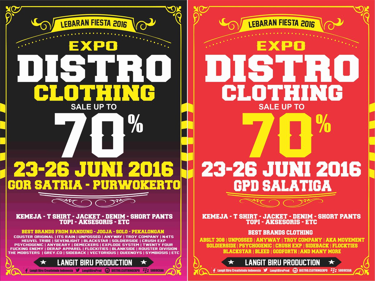 Distro Clothing Expo 2016,Purwokerto &amp; Salatiga, 23-26 Juni at GOR Satria Purwokerto &amp; GPD Salatiga <a href="/Dorks_Salatiga/">Dorks Salatiga</a>