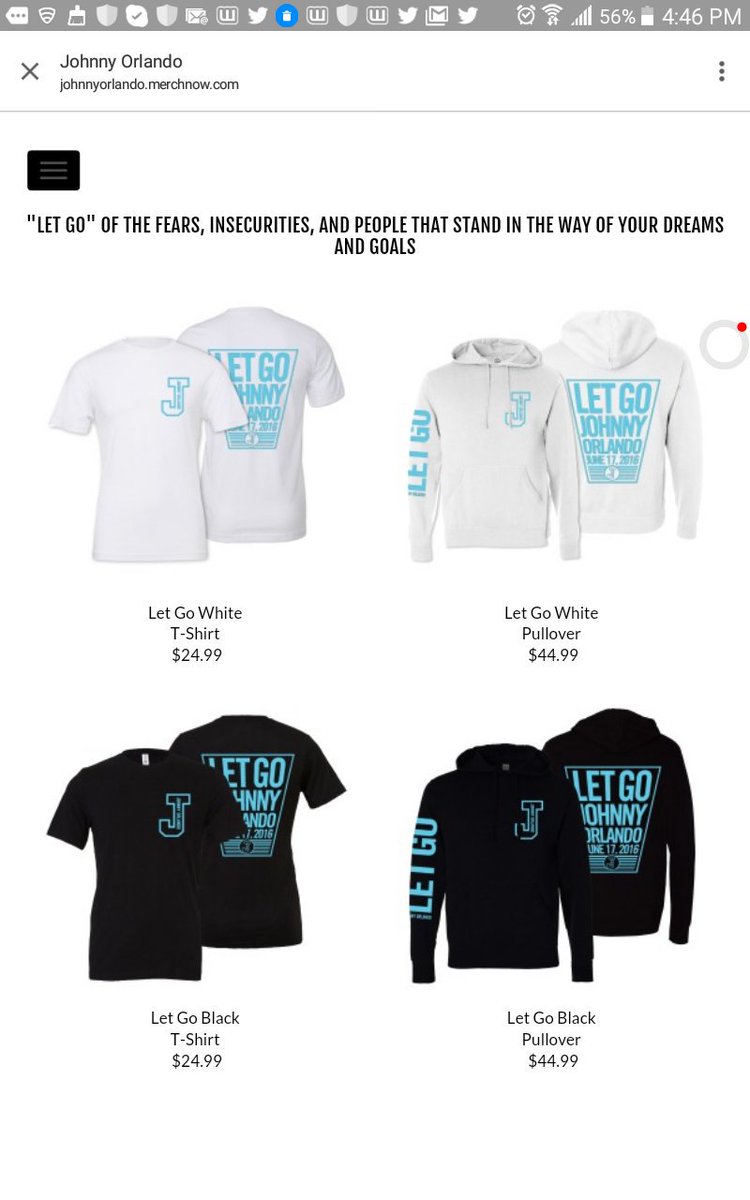 lau15bp's tweet photo. @johnnyosings #LetGoMerch  I am so excited 😀 I can wait for my new shirt white #LETGO https://t.co/YwKyffh7RO