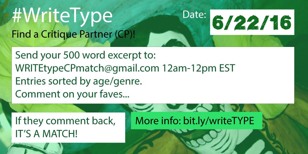 writevent's tweet photo. #WriteType TODAY!
Get the best Critique Partner EVAR!
#amediting #writetip https://t.co/Y2TNv4f7JW