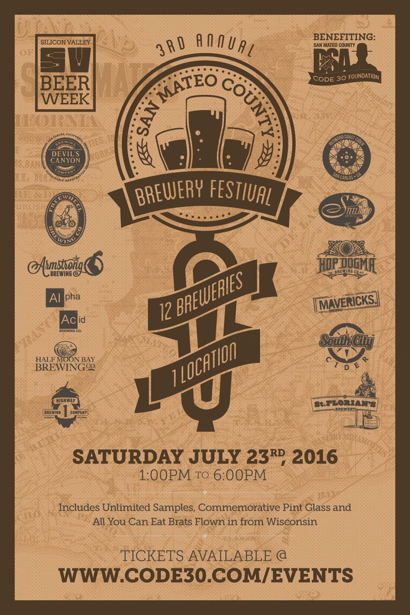 SMCode30's tweet photo. Get your tix now. #3rdannual #sanmateocounty #breweryfestival. All for the #code30foundation #craftbeer https://t.co/0MYPyML3HF