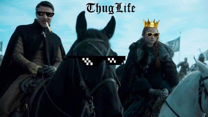 #SansaStark &amp; #PetyrBaelish arriving at the #BattleOfTheBastards...#ThugLife #GameOfThrones