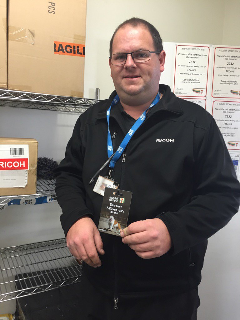 DPTJoeP's tweet photo. Congratulations David Kelly RICOH for winning 1st prize of a 7/11 $200 gift voucher in our Droppoint App competition https://t.co/eXkY3Qk2mt