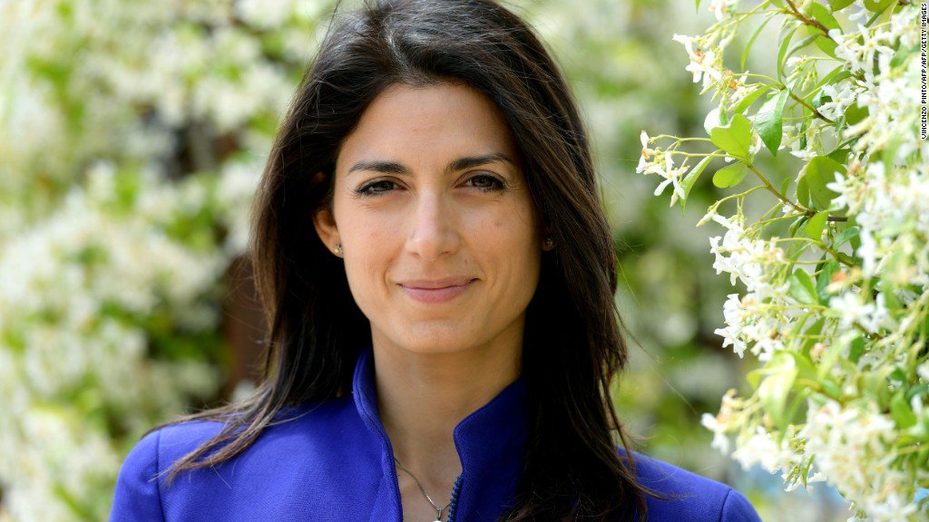 CNN's tweet photo. Rome's first woman mayor is also the youngest in the city's history https://t.co/mlEiQmaRGx https://t.co/0M5MYAHVmG