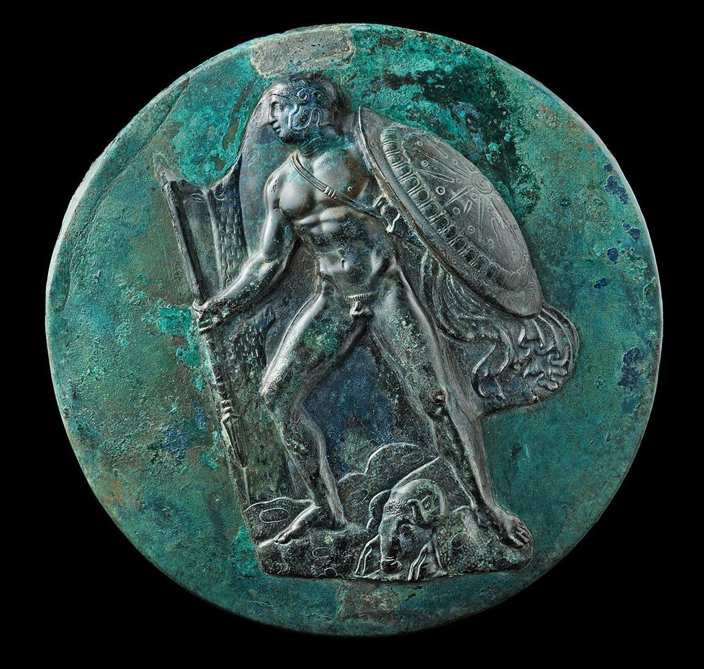 Argotier's tweet photo. archaicwonder:

Jason and the Golden Fleece - Greek Bronze Box Mirror, C. Second Half of t… https://t.co/qgIJTWYTPA https://t.co/u7UNo99EjP