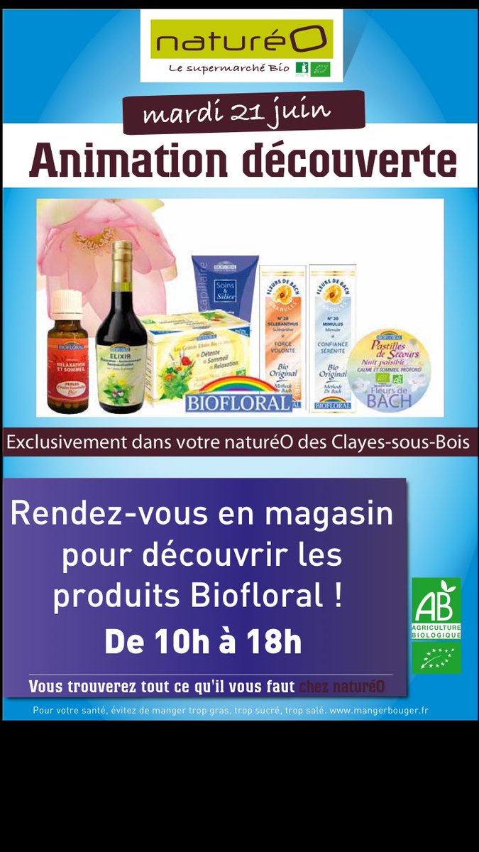 bonsplans78's tweet photo. #natureo #clayessousbois nous informe de son #animation #biofloral ce jour de 11h à 18h #bio @78actu @LeParisien_78 https://t.co/25xCPLzb5i