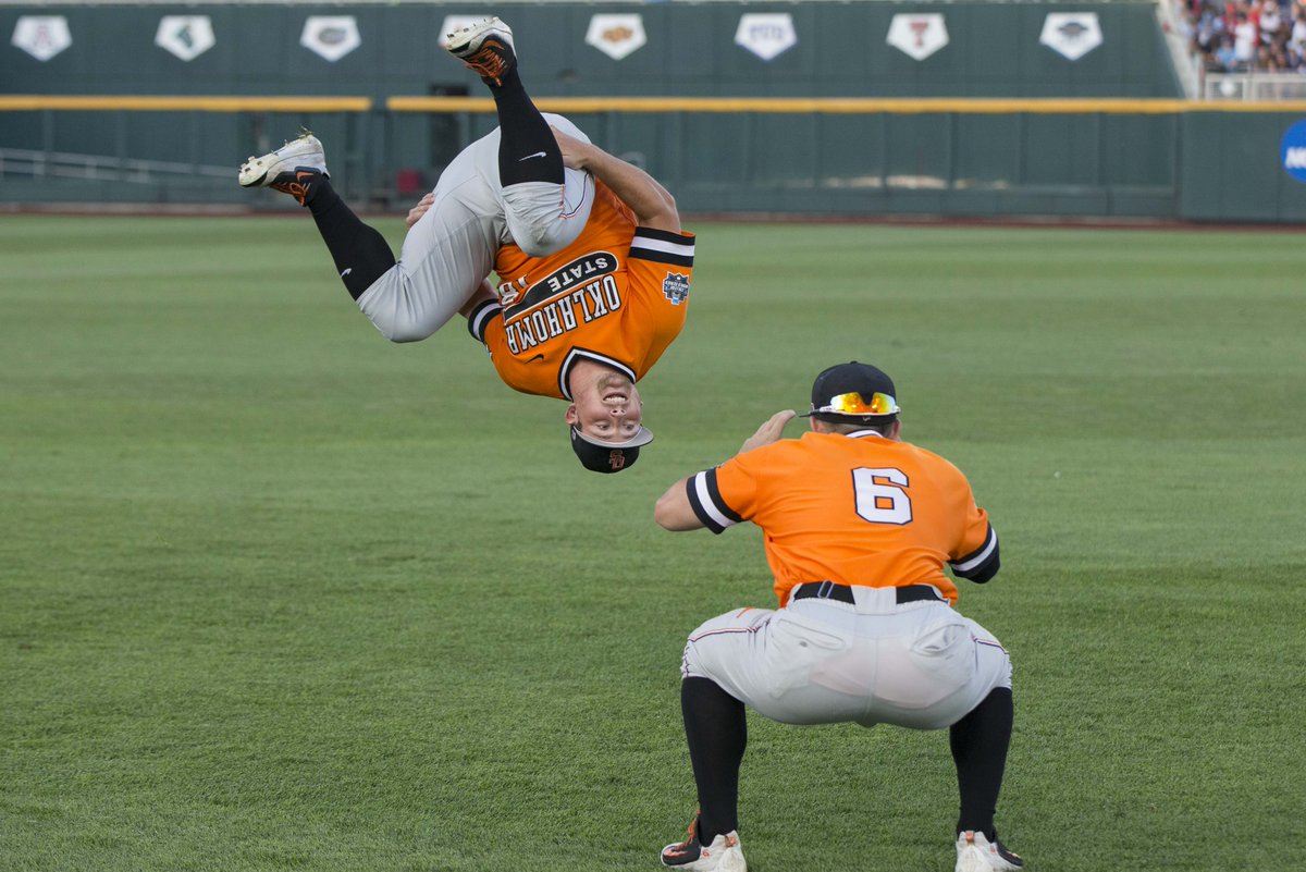osusportsphotog's tweet photo. Yeah, we're doing backflips in Omaha. How 'bout those Cowboys!! @OSUBaseball https://t.co/3q0A5rizKq