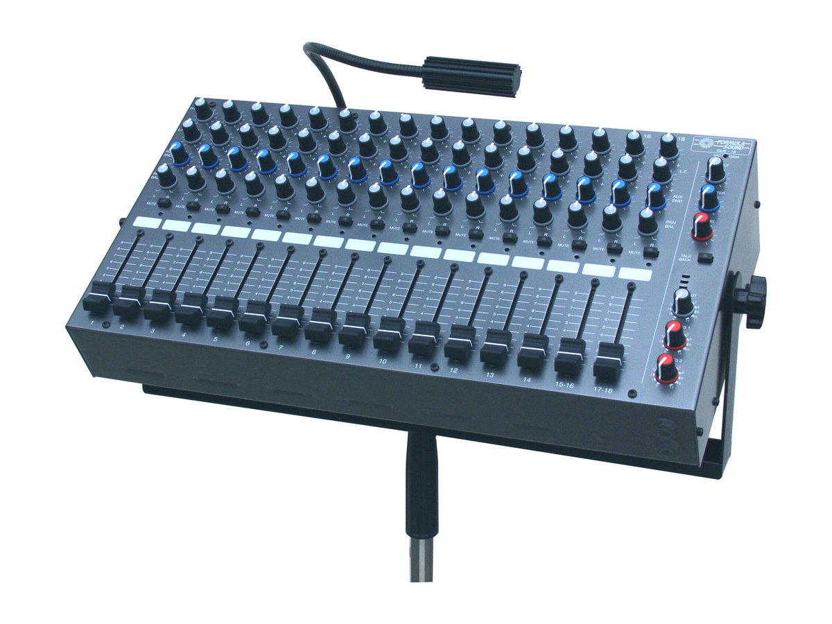 Formulasound1's tweet image. Q18 Foldback mixer,studio/live musicians,14mono+2stereo+T/B to phones, used in musicals We will rock you, Mama Mia.