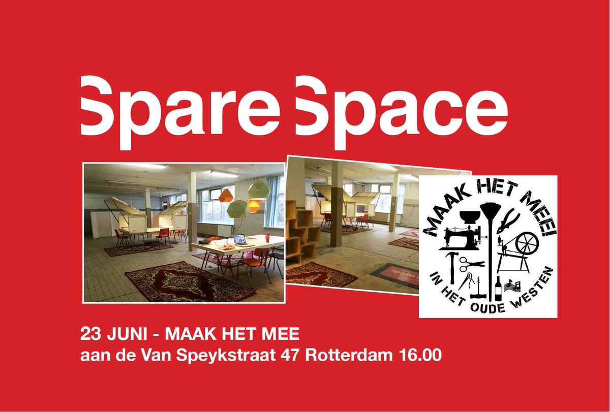 #Werkruimte gezocht in #OudeWesten? Overmorgen do 23/6 #inloop bij Van Spekystraat 147 <a href="/wowrotterdam/">Werelds Oude Westen</a> #rotterdam