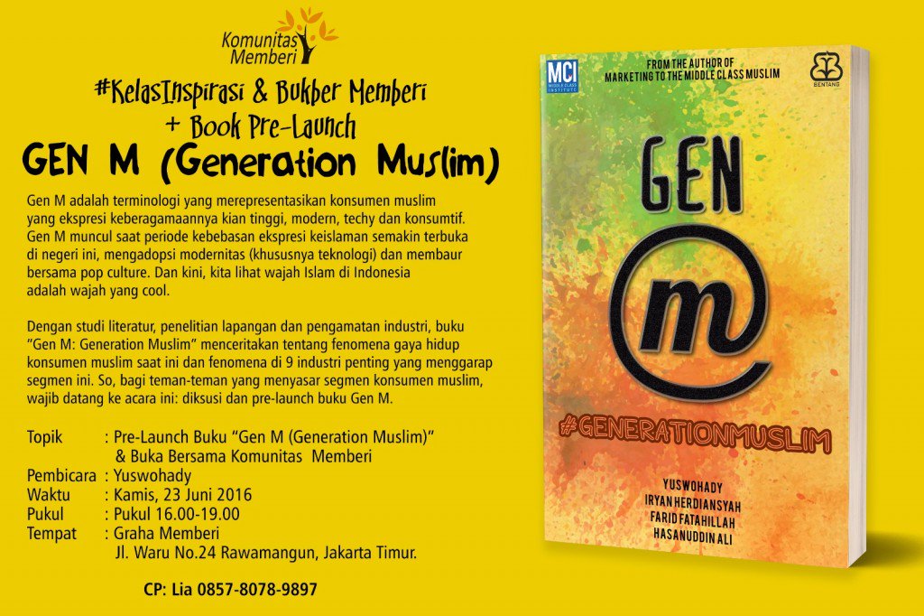 Sukses ya pak"<a href="/yuswohady/">yuswohady</a>: #KelasInspirasi &amp; Bukber Memberi: “Gen M” dlvr.it/LcXmNy  <a href="/Riwandari/">astit</a> <a href="/diahyusuf/">Diah Yusuf</a>