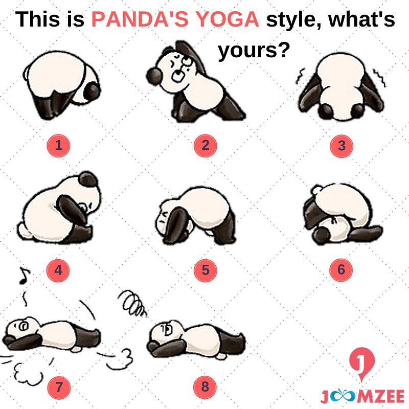 _joomzee's tweet photo. If you think Panda's are always happy, this could be their secret! Happy #YogaDay  Pamper your soul. #Culture #India https://t.co/14xE6kLzoF