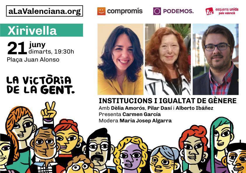 PilarDasi's tweet image. Este martes a las 19:30 en Xirivella, hablaremos de la igualdad de género desde las instituciones #aLaValenciana.
