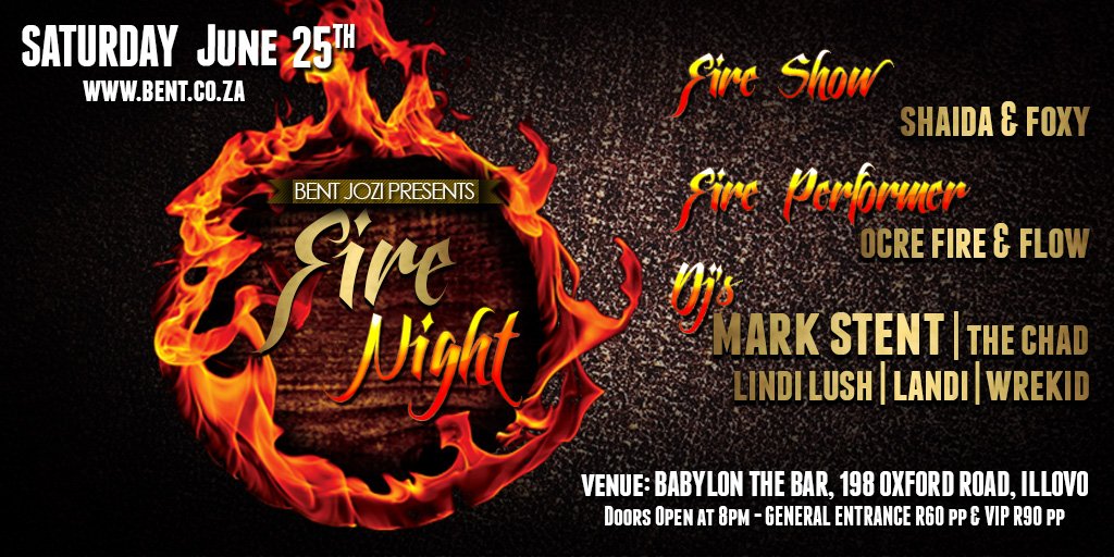 There will be no BENT / BUIG Pretoria this month. <a href="/BENTJozi/">BENT Jozi</a> will be on SATURDAY 25 June at Babylon ILLOVO