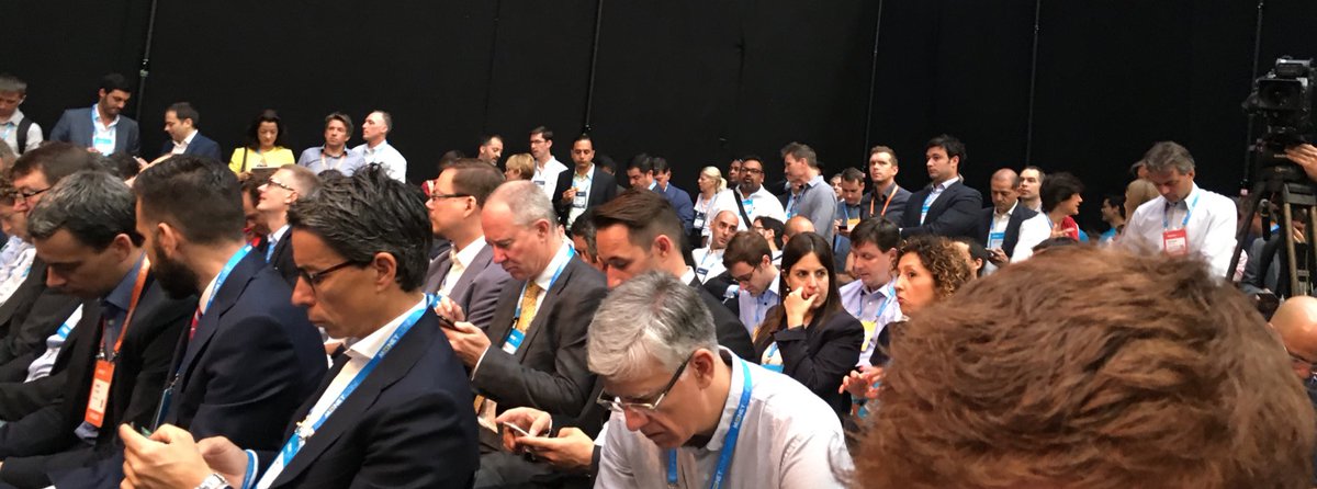 SizeUpBusiness's tweet photo. Standing room only at #MoneyConf for @bbva CEO Carlos Vila talk. https://t.co/Uug1Nqaxml