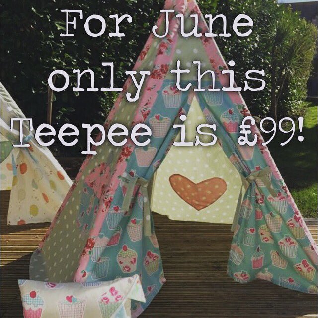 PlayfulPlaces's tweet photo. RRP £120! For your chance to buy this teepee at £99 purchase in June only x https://t.co/5paKuTYiSd