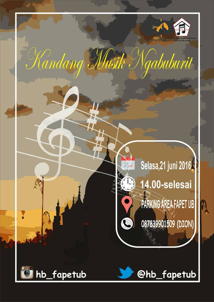 Jangan lewatkan acara GIGS Kandang Musik Fapet UB di Fakultas kita tercinta dengan judul KANDANG MUSIK NGABUBURIT ✨