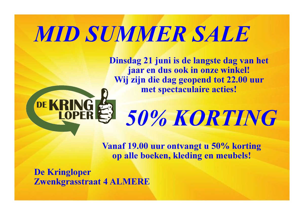 MidSummer Sale bij De Kringloper Almere!