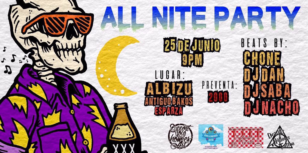 yockgeng's tweet photo. Faltan 5 días para el #AllNiteParty y se me ocurre rifar una entrada entre los RT's 🤔 así que... RT RT RT RT🔜💀🔥🙌🏻🌴 https://t.co/qlQg1mwXil