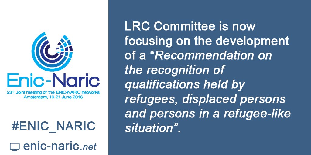 ENIC_NARIC's tweet photo. . @UNESCO @coe @EU_Commission  @Refugees  #ENIC_NARIC #LRC #recognition #WithRefugees https://t.co/hY13CeP0Vz