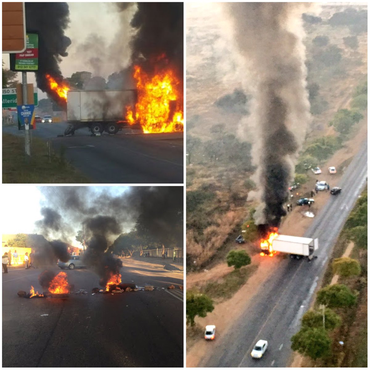 UlrichJvV's tweet photo. What SABC/ANC media shows us VS reality of what's going on in Pretoria, South Africa! #ANCunrest #TshwaneUnrest 🔥 https://t.co/e1tEvWkvDU