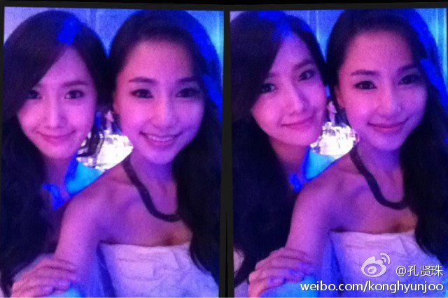 111011 YoonA with Kong HyunJoo at Dior event. She is also her co-cast in You Are My Destiny