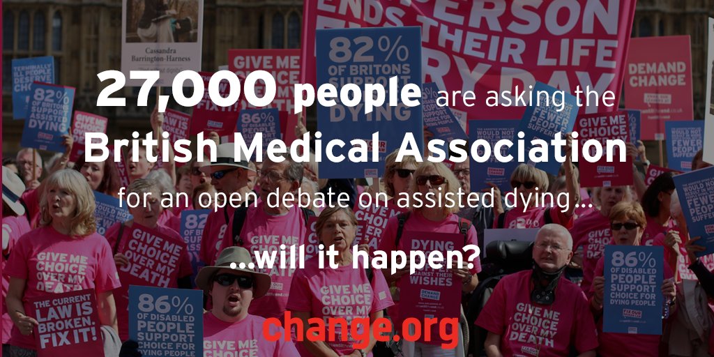 dignityindying's tweet image. Today @TheBMA will respond to 27k people who signed our petition - what will the answer be? #ARMlive #ARM2016