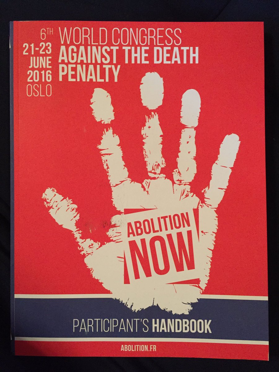 Looking forward to sharing experiences with colleagues at World Congress Against #deathpenalty #Oslo #AbolitionNow