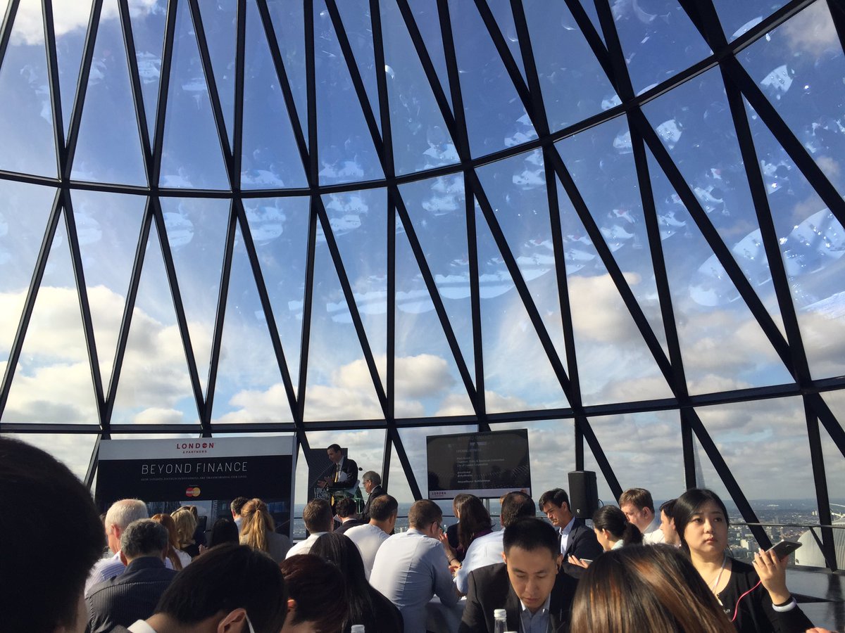 rossfabian's tweet image. Amazing location! ...at the top of the Gherkin for &apos;Beyond Finance&apos; conf with @L_Pbusiness @MasterCard #LNDTechWeek