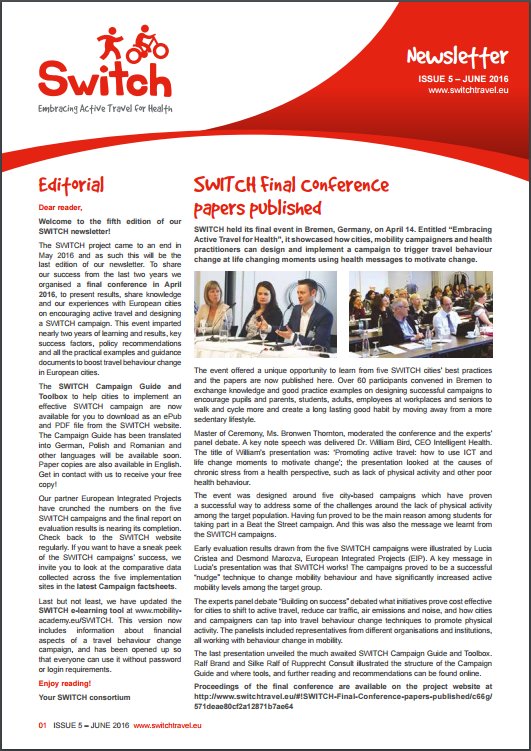 switchtravel's tweet photo. The 5th edition of the SWITCH newsletter is online: https://t.co/q2UZU1uruK
Good reading!
#Cycling #Walking #health https://t.co/IyttghzCnI