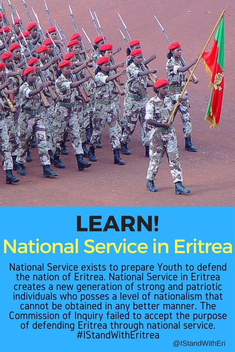 YPFDJNA's tweet photo. Nat'l service creates a new generation characterized by the love of work &amp; discipline! #IStandWithEritrea https://t.co/YE8l3Z8T0M