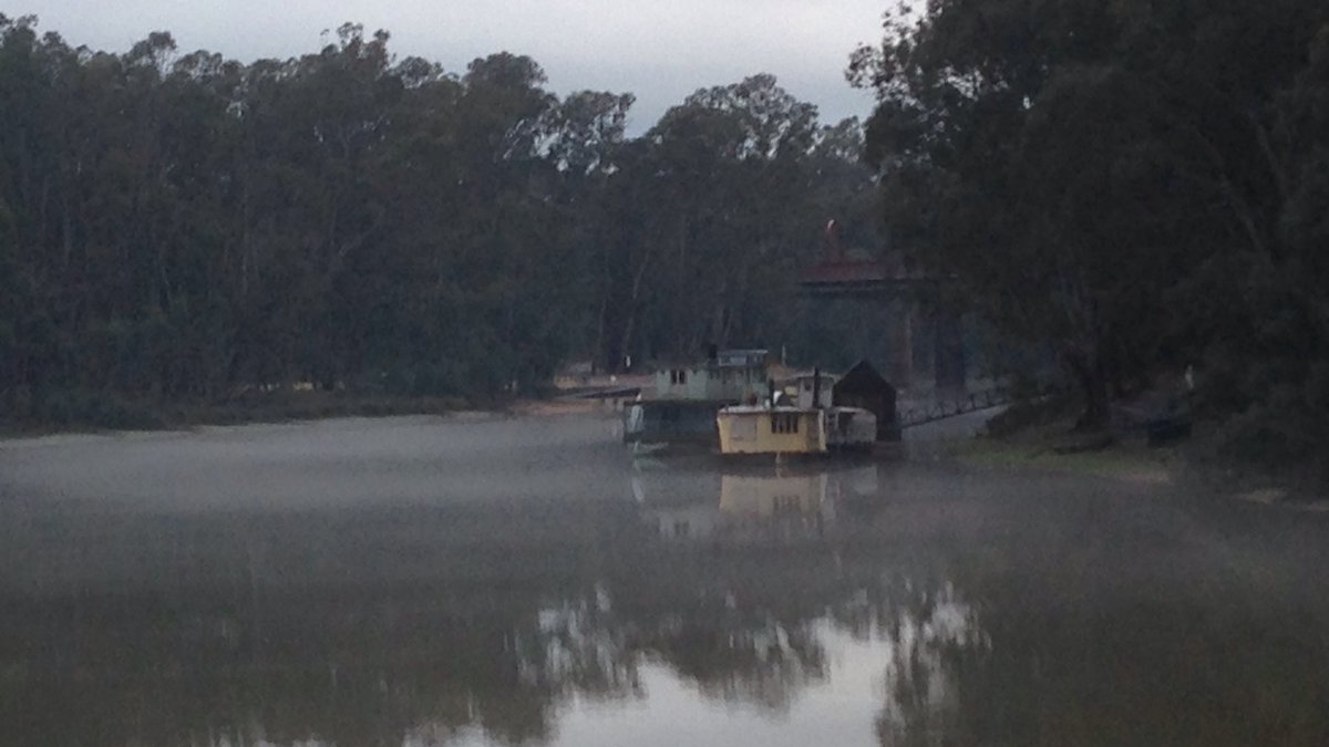 PortofEchuca's tweet photo. Morning mist on the Murray @visitthemurray @Echuca_Moama @VisitorGuideAU @TravelVictoria @Murray_River https://t.co/hwIOib1OgO