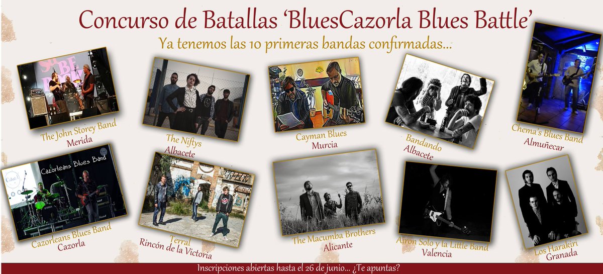 Este año no sólo somos público en nuestro querido <a href="/blues_cazorla/">BluesCazorla Festival</a>; si no que concursamos en su "Blues Battle"!
Yeah!!