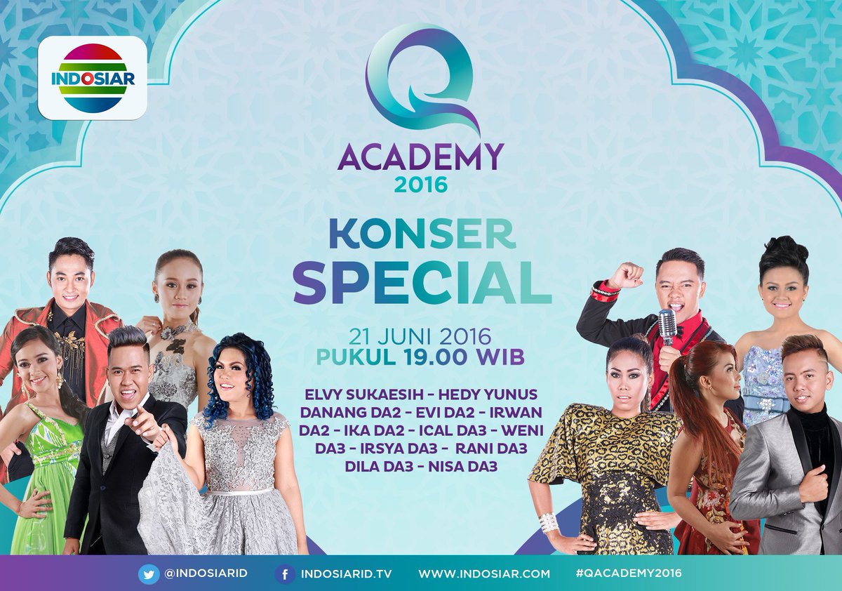 Saksikan Konser Special #QAcademy2016 malam ini pkl 19.00 WIB!