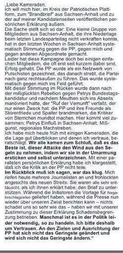 Gestern vermuteten wir, Support der #AfD Rechtsaußen für #RdV hätte strategischen Grund, heute gewiss: #HTT an #PP