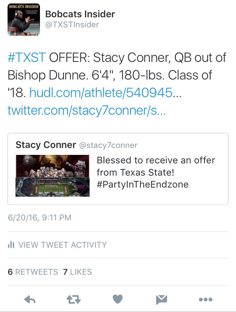 Keff_C's tweet photo. Three #TXST offers yielded from the Dallas satellite camp last night, including a 2018 QB. https://t.co/8hwpGoyTCK