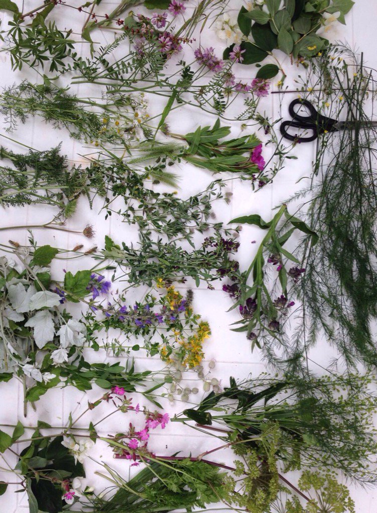 We maken onkruidcorsages om ons voor te bereiden op de opening van #BAL op #PaleisSoestdijk
