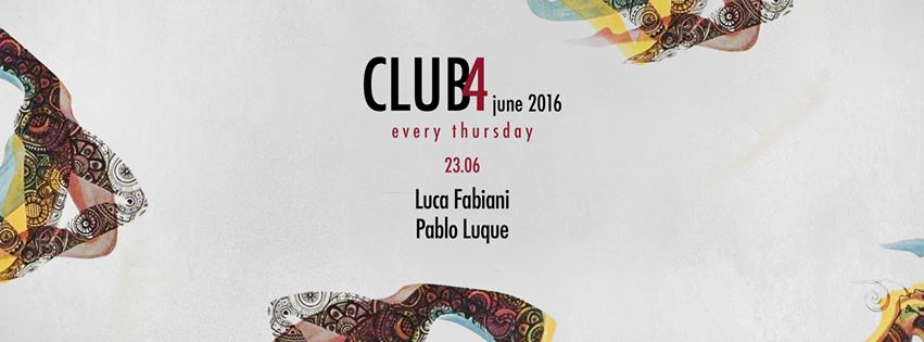 Jueves 23.06 en <a href="/Club4_Bcn/">CLUB4</a>: <a href="/lucafabiani21/">luca fabiani</a> + Pablo Luque #Barcelona #goBoardMix