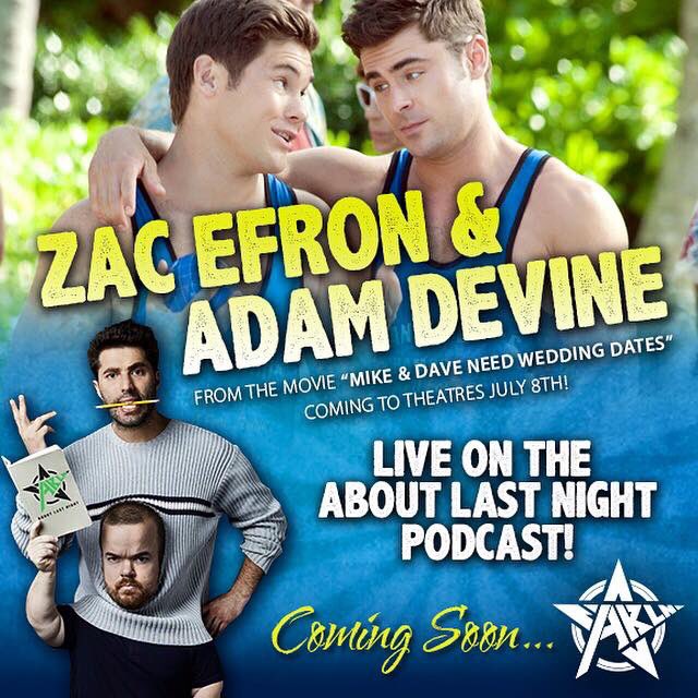 ALNpodcast's tweet photo. Have you Downloaded the Pod yet....@ZacEfron @AdamDevine @MikeAndDave @SideshowNetwork #ThursdayBaby https://t.co/or25JfKTlb