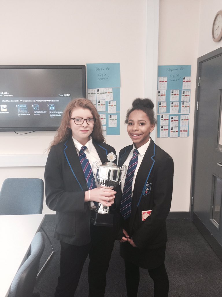 telfordpriory's tweet photo. 2 very proud young ladies showing off their dance trophy! #success #proud #Midlandsdance well done ladies! https://t.co/lFULr6oBj9