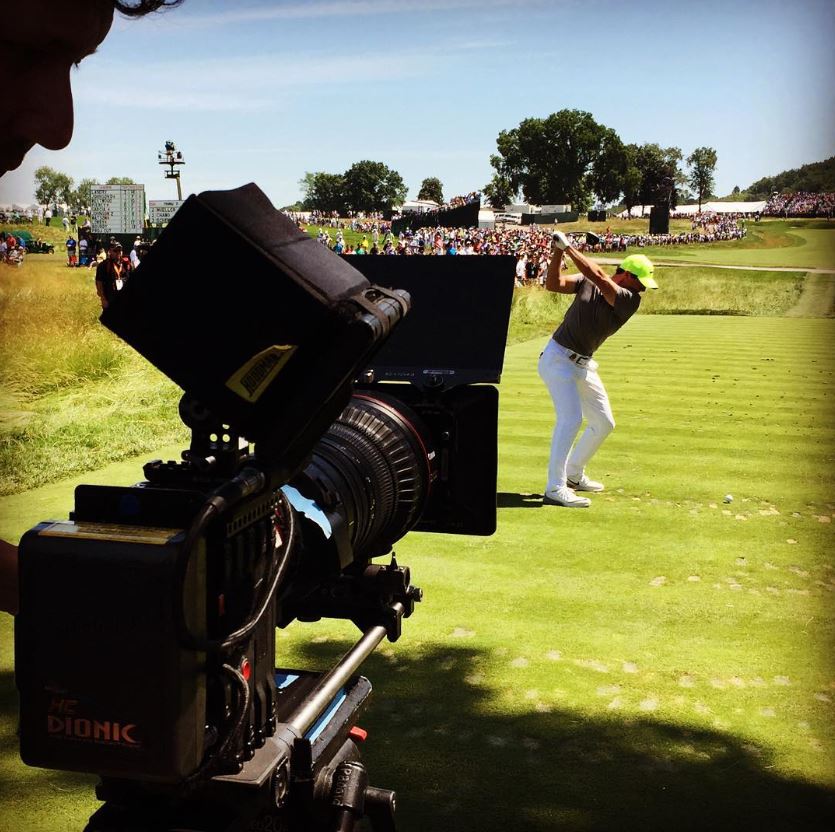 Nice shot of Rory McIlroy at #USOpenGolf Credit <a href="/JDBELINSKI/">Jonathan Belinski</a> for the image! #DIONICHC #AntonBauer #broadcastnews