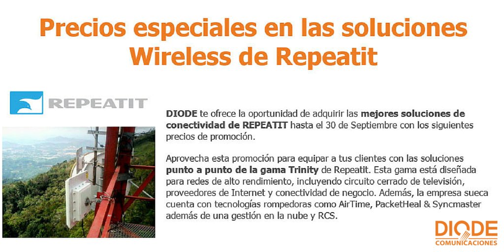 DIODE_COM's tweet image. Precios especiales en los productos de la gama #Trinity de @repeatit_se #Oferta #promo #enlaces #ptp