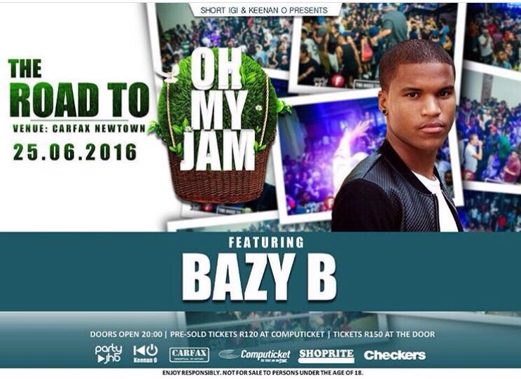 OhMyJamSA's tweet image. 4 days to go!!! #TheRoadToOhMyJam - Carfax - 25 June Ft. @DJBAZYB !!! Tickets available from @Computicket