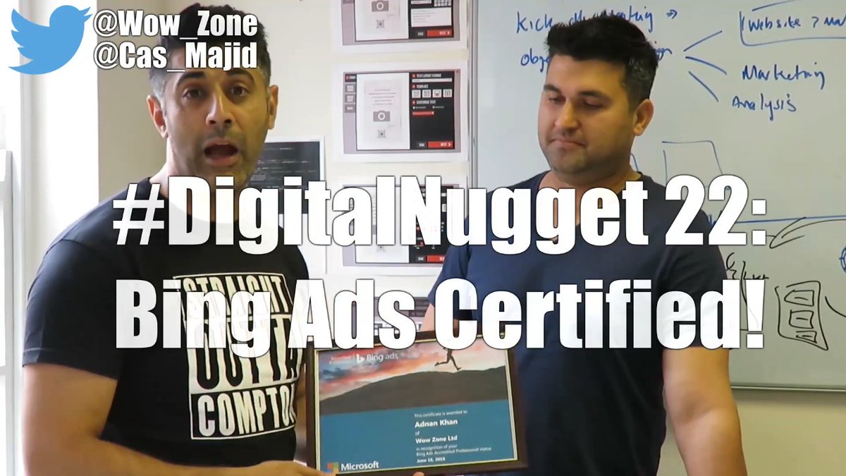 WowGroupLtd's tweet photo. #DigitalNugget 22: Bing Ads Certified! Qasim talks more about what this means! WATCH VIDEO π https://t.co/TbKykoNibe https://t.co/vgwPe5FDU9