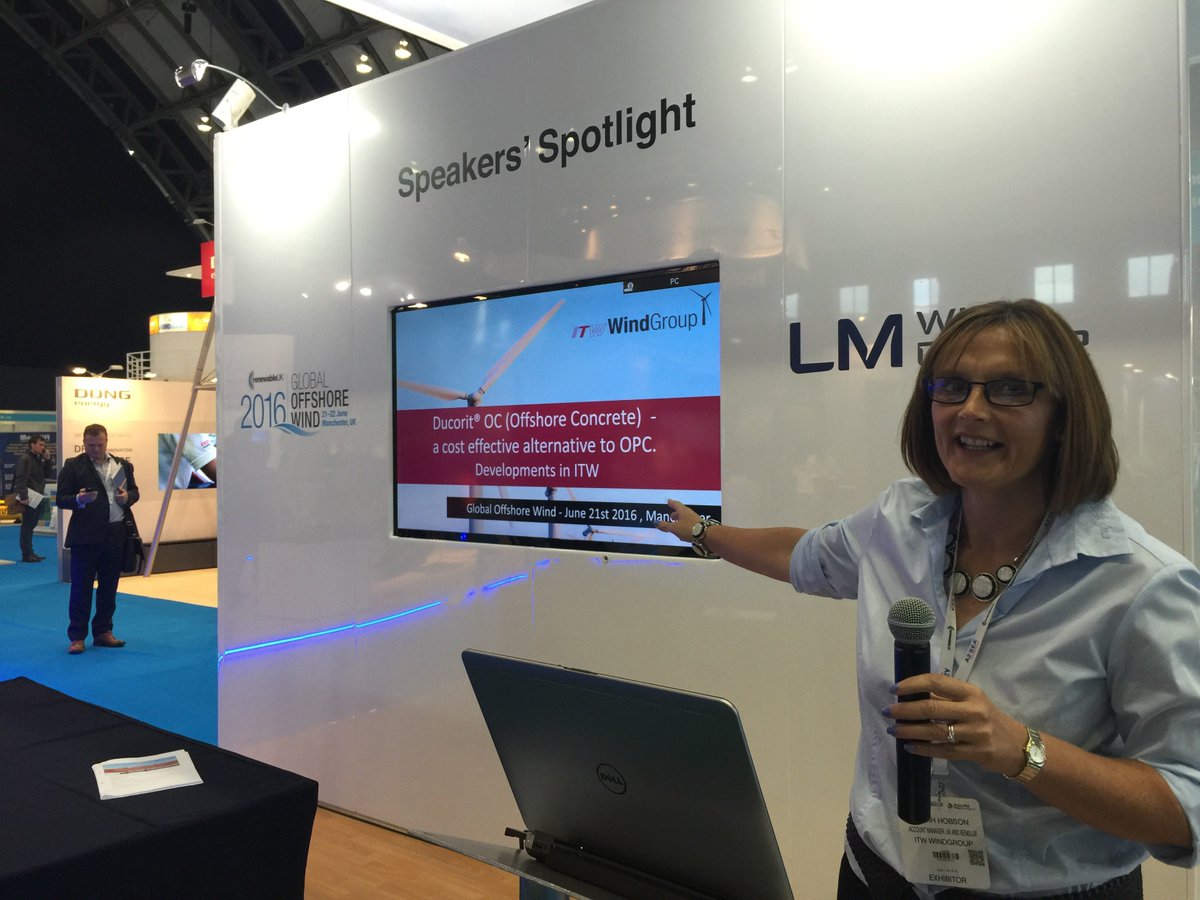 ITW_WindGroup's tweet photo. Come see our own Sarah Hobson present @RenewableUK #GlobalOffshoreWind right now! https://t.co/q5Tv3NotrA
