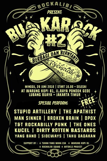 BUKAROCK #2 "BERBAGI &amp; BERNYANYI" Minggu,26 Juni 2016 jam 16.00 - selesai @WarungKopi81 Lubang Buaya, Jakarta Timur.