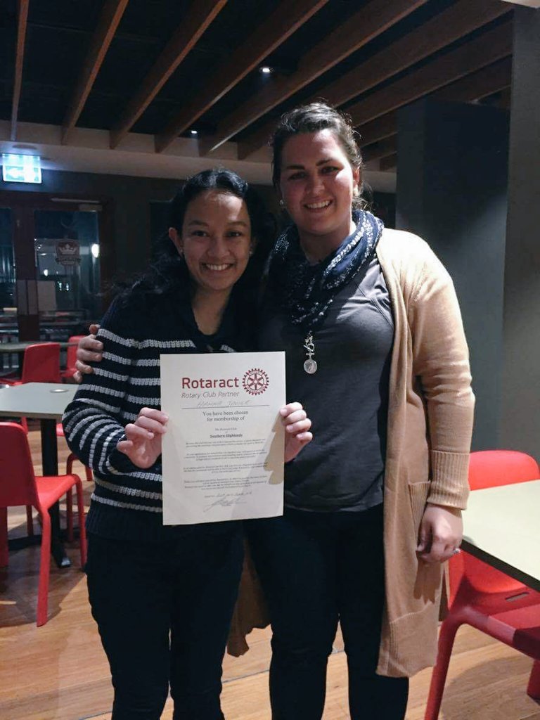 RotaractSH's tweet image. Last night we farewelled two charter members (@travisaholland &amp;amp; @MegAgain) and welcomed Hanna to the club