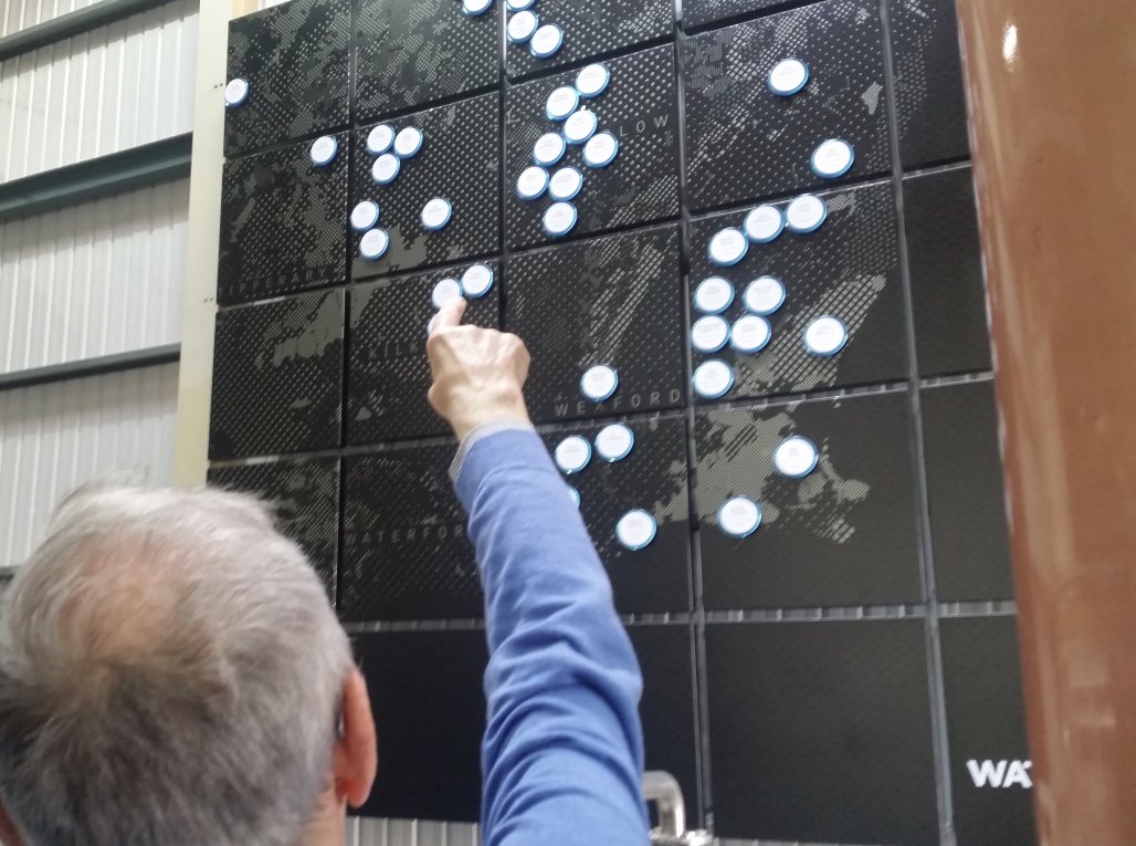 WaterfordWhisky's tweet image. Phillip O’Brian,  Maura’s pa, makes the cut &amp;amp; points out his farm. Minch Malt Alan &amp;amp; Maltster Pat taste the spirit