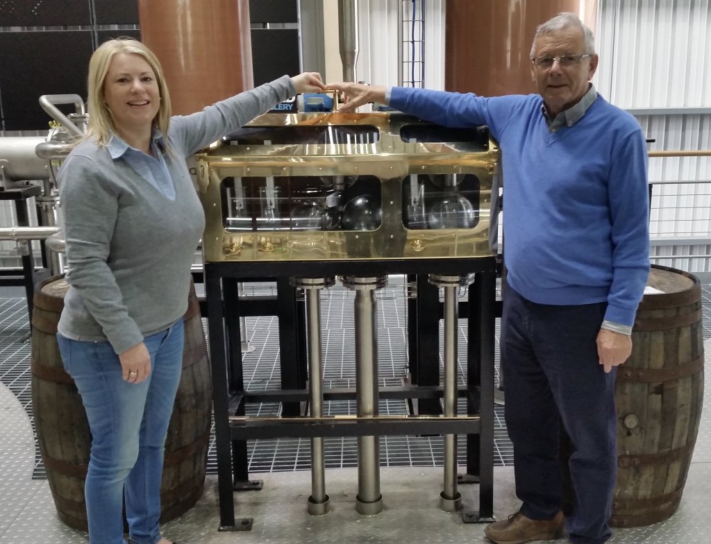 WaterfordWhisky's tweet image. Phillip O’Brian,  Maura’s pa, makes the cut &amp;amp; points out his farm. Minch Malt Alan &amp;amp; Maltster Pat taste the spirit