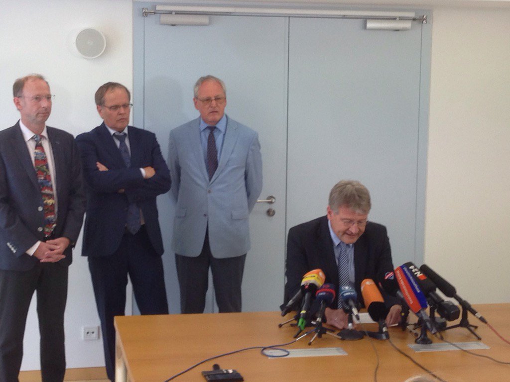 AfD-Chef Meuthen tritt nicht zurück, obwohl Gedeon nicht ausgeschlossen wird. Begründung: Gutachten einholen, prüfen